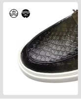 Mocassins à plateforme pour hommes, décontractés et habillés, avec boucle mors de cheval, semelle épaisse, à enfiler