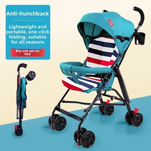 <span class=keywords><strong>Poussette</strong></span> bébé légère <span class=keywords><strong>en</strong></span> métal pliable, type parapluie, avec position assise/allongée, idéale pour les voyages d'été, dossier réglable <span class=keywords><strong>en</strong></span> trois positions - Product Image 1