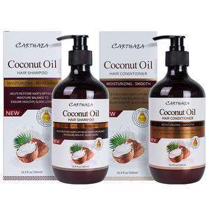 Ensemble de soins capillaires du fabricant : Shampoing et après-shampoing nourrissants à l'huile de coco biologique et au beurre de karité, sans sulfate - Product Image 6