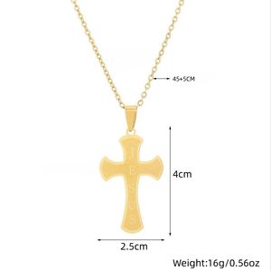 Collar Cristiano Religioso de Jesús al por Mayor, Collar de Cruz Vintage Europeo de Acero Inoxidable Chapado en Oro Estilo Hip-hop para Mi Hija - Product Image 6