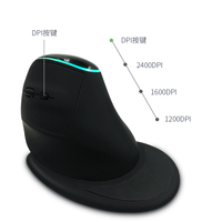 2.4G Mouse Tangan Kanan Nirkabel RGB Mouse Ergonomis Vertikal untuk Mouse Desktop Laptop Gaming