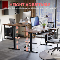 AJUNION 58 "W électrique réglable en hauteur bureau debout table de bureau d'angle bureau assis avec plateau à clavier et étagère hôte CPU