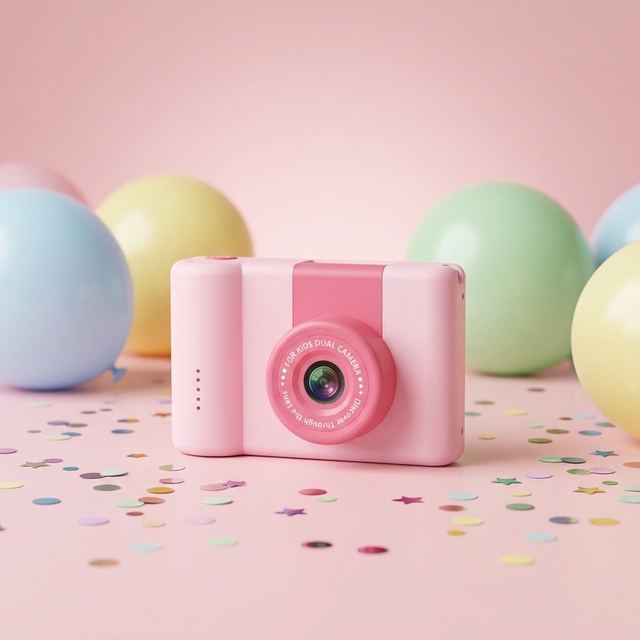 Cute Mini Kids Digital Camera Full HD Video 10x-20x Optical Zoom 90 Wide Angle 2.4" Screen-Portable Photography Toy for Boys