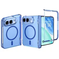 Étui transparent magnétique pour iPhone Duo Ultra 18 Fold avec chargement sans fil, charnière, film trempé, protection antichoc, accessoires simples