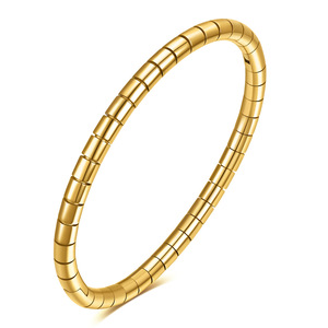 Bracelet articulé serpent en acier inoxydable 5 mm, tête ovale, bijoux de mode unisexe, cadeau disponible en or rose et couleur acier doré - Product Image 3