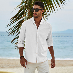 <span class=keywords><strong>Camicia</strong></span> da uomo <span class=keywords><strong>Slim</strong></span> <span class=keywords><strong>fit</strong></span> Casual di <span class=keywords><strong>lino</strong></span> di cotone, - Product Image 2