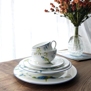 Assiette à steak et assiette à soupe en porcelaine fine de style pastoral américain pour la maison - Product Image 5