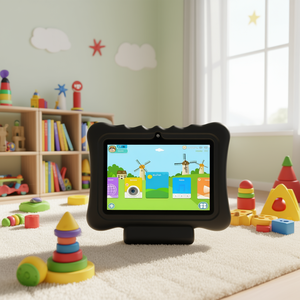 Funda para Tablet Kidzfun de 7 Pulgadas, a Prueba de Golpes, de Silicona, con Soporte, para Protección de Tablets Infantiles, Color Negro - Product Image 2