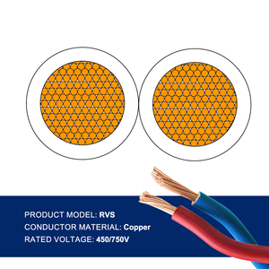 Fil flexible double RVS 450/750V-Cuivre toronné 2 * 1.0mm ², isolé en PVC pour circuits d'éclairage de secours - Product Image 3