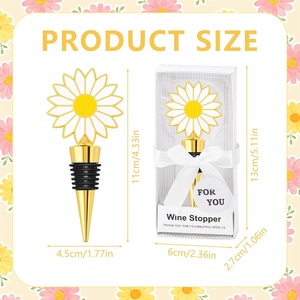 Tapones de Vino con Diseño de Margarita Dorada <span class=keywords><strong>para</strong></span> Recuerdos de Boda, Decoración <span class=keywords><strong>para</strong></span> Fiestas de Despedida de Soltera, Regalos <span class=keywords><strong>para</strong></span> Invitados, Recuerdos Decorativos, Obsequios <span class=keywords><strong>para</strong></span> Invitados - Product Image 3