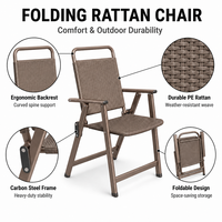 Fauteuil pliant d'extérieur en rotin PE de haute qualité, imperméable, pour cour, prix de gros