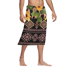 Vente en gros sur mesure jupe Hawaii pour hommes impression à la demande impression aztèque plage Lavalava sarongs sublimation région Asie-pacifique paréos - Product Image 2