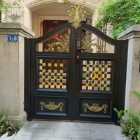 Puertas de Entrada Exteriores Automáticas Retráctiles Modernas Pintadas, Construcción de Aleación de Aluminio y Acero Inoxidable