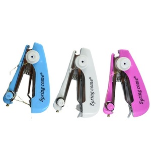 Mini Manual <b>Sewing</b> <b>Machine</b> Portable Pocket Sized For Home Use Plastic Body With Red Thread Spool - Product Image 4