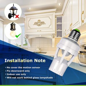 <span class=keywords><strong>Smart</strong></span> E26/<span class=keywords><strong>E27</strong></span> Détecteur de mouvement Prise de lumière Dawn Dusk Activated Lamp Holder Adapter Screw Bulb Outlet Catégorie de produit Lamp Bases - Product Image 4