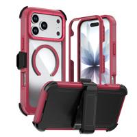 Coque de protection intégrale antichoc robuste Defender 360 pour iPhone 17 Pro avec support magnétique