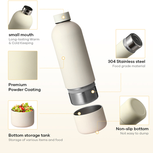Kleine mondopening dubbelwandige vacuüm reisfles 750ml roestvrijstalen geïsoleerde waterfles met bodemversterking Houdt koud 12 uur - Product Image 3