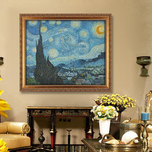 Peinture à l'huile sur toile d'artiste faite à la main, reproduction antique de Van Gogh, célèbre Nuit <span class=keywords><strong>étoilé</strong></span>e - Product Image 4