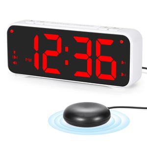 <b>Bed</b> Shaker Vibrating Alarm Clock Heavy Sleepers Hearing Impaired Teens Desk Clock 2USB Charging Digital Display SnoozeRéveil - Product Image 1