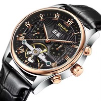 Montre d'affaires classique multifonction automatique mécanique en moissanite de haute qualité, ajourée et personnalisable, la plus vendue