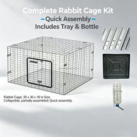 Cages à lapins empilables galvanisées avec plateau coulissant, cage à lapins en fil métallique pour petits animaux