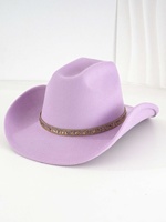 Chapeau de cowboy classique blanc en feutre à large bord pour adultes, idéal pour les mariages et les fêtes western - Vente en gros