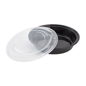 Boîte de préparation de repas de 48 oz, ronde, noire, micro-ondable, avec couvercle transparent, boîte de rangement alimentaire - Product Image 6