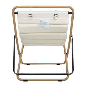 2-Pieces Modern Outdoor Chair Rattan-Wrapped Garden Chair with Adjustable <b>Backrest</b> and Thick Cushion - Product Image 5