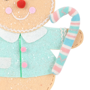 Pastel Blue Candy Cane Gingerbread Man 14 Inch Standing Christmas Figurine for Bakery Counter Mantel Holiday Display Wholesale - Product Image 2