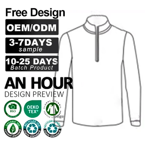 Sweat-shirt à manches longues personnalisé de haute qualité avec fermeture éclair 1/4, séchage rapide, pour homme, idéal pour les activités de plein air - Product Image 3