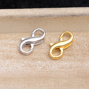 Cadena Abierta de Plata de Ley S925 con Forma de 8 y Doble Cabeza, Conector de Perlas con Cierre de Resorte para Accesorios de Joyería DIY - Product Image 1
