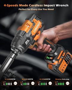 Llave de Impacto Inalámbrica de 1/2'' y 21V con Luz de Trabajo LED, Motor sin Escobillas de 1300N.m, Alto Torque para RV, Automóviles, Camiones Pesados y Uso Automotriz - Product Image 5