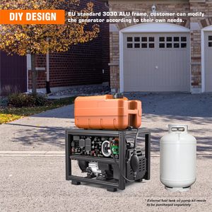 Générateur à essence à cadre ouvert à double carburant à inversion de phase ultra silencieux 4650W 4 temps 212cc Moteur parallèle pour essence 14 heures d'autonomie 4 - Product Image 6