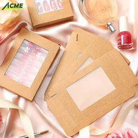 Boîte cadeau en papier kraft avec fenêtre transparente en PVC, laminage mat et gaufrage, design personnalisable pour crème pour le visage et emballage cosmétique