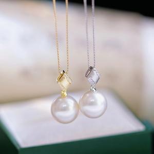 Pendentif en argent S925 avec perles rondes de 10 à 13 mm, support de pendentif pour collier de mode DIY, accessoire 31148, à décorer avec des perles - Product Image 5