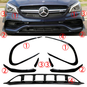 Amp-Z Front Lip Kit For Mercedes-Benz CLA-Class C117 2016-2019 Piano Black PP Material - Product Image 5