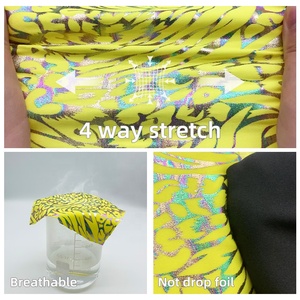 Thấp Moq Long Lanh Mystique Động Vật In Kim Loại Lá 4 Cách Căng Polyamide <span class=keywords><strong>Spandex</strong></span> Vải Hiệu Suất Đồ Bơi Vải - Product Image 3