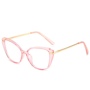 2024 rétro tendance sauvage temples incurvés TR90 unisexe Anti lumière bleue métal charnière chat lunettes cadres - Product Image 2