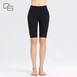 DS黑色女装夏季运动紧身跑腿女健身瑜伽裤带口袋