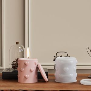 Đầu Riser DIY Nhựa Khuôn Trái Tim Nổi Hộp Lưu Trữ Silicone Khuôn Thạch Cao Hương Liệu Nến Cup - Product Image 4
