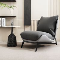 Fauteuil simple moderne avec accent pied-de-poule et coussin en mousse haute résilience pour salon, chambre et balcon