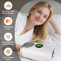 Masseur de mains portable sans fil rechargeable à acupression chauffante, appareil de massage des mains par compression d'air et étirement des doigts