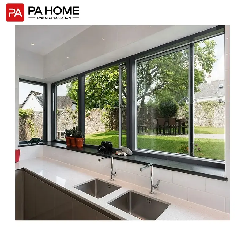 PA modern design glass window impact resistant hurricane aluminum sliding windows