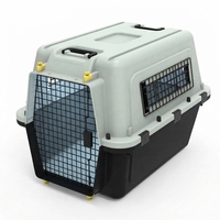 Caisse de transport robuste et portable pour animaux de compagnie, en plastique ventilé, avec fermeture à ressort sécurisée