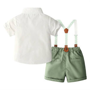 Enfants bébé garçons Gentleman tenues été enfants noeud papillon chemise jarretelle Shorts enfant en bas âge garçon vêtements <span class=keywords><strong>ensemble</strong></span> - Product Image 2