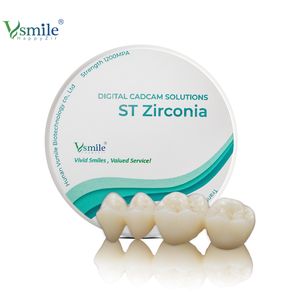 Bloc <span class=keywords><strong>dentaire</strong></span> en céramique de zircone blanche ST à haute résistance 1200 Mpa, translucidité de 41 %, pour restaurations esthétiques en contour complet, machinerie - Product Image 1