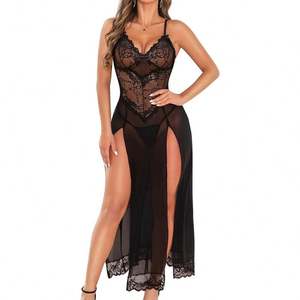 Sfy4110 Chemise de nuit nude très populaire, lingerie sexy pour femmes, ensemble de chemise de nuit transparente pour la Saint-Valentin - Product Image 3