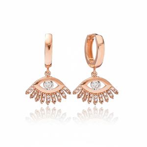 Blanc Zircon Eye Design Dangle Boucles D'oreilles Femme Turque Boucles D'oreilles À La Main En Gros 925 Bijoux En Argent Sterling - Product Image 2