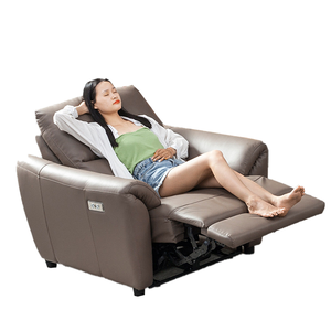 Sofá Moderno de Lujo de Tres Plazas con Altura Ajustable, Función Reclinable y Extensible, Diseño Italiano, Asientos de Cuero Artificial - Product Image 4