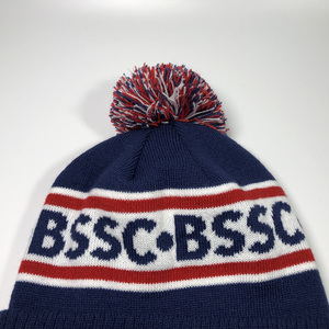 Màu Đỏ Trắng Và Màu Xanh Jacquard Thư <span class=keywords><strong>Bobble</strong></span> Mũ Tùy Chỉnh Acrylic Dệt Kim Mùa Đông Mũ Pom Pom Người Lớn Mũ Beanie Với Dệt Vá Logo - Product Image 4